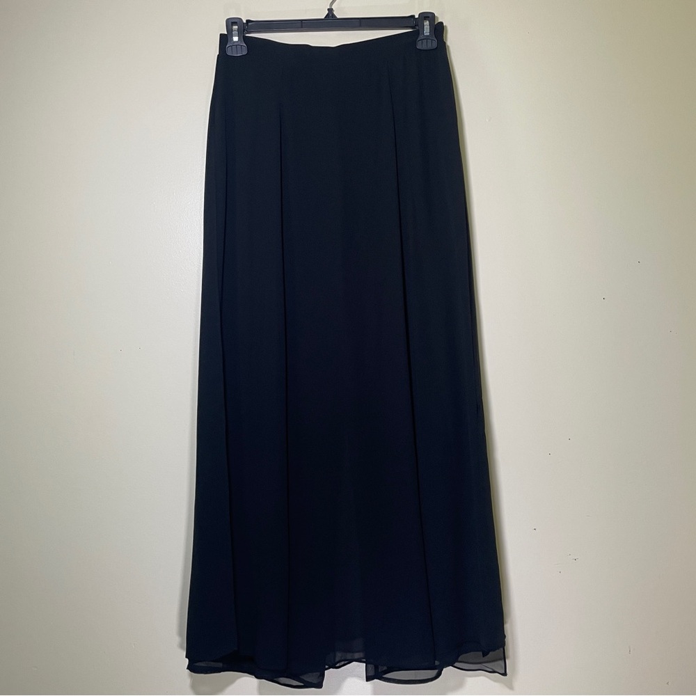 Vintage Palazzo Pants Women’s 8 Black Sheer Overlay Bohemian by Tradition 30x29”